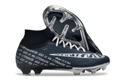 Nike Air Zoom Mercurial Superfly 9 Elite FG High-Tops Soccer Cleats - Blue/Black/Silver