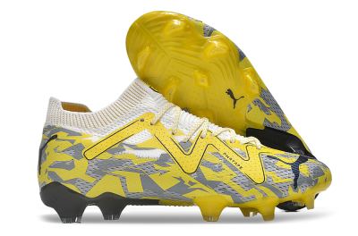 Puma Future Ultimate FG Low-Tops Soccer Cleats - Yellow/White/Grey