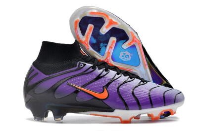 Nike Air Zoom Mercurial Superfly 9 Elite FG High-Tops Soccer Cleats - Purple/Black/Orange/Gold