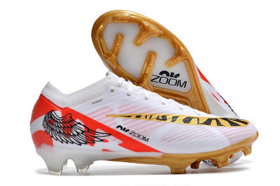 Nike Air Zoom Mercurial Vapor 15 Elite FG Low-Tops Soccer Cleats - White/Gold/Black/Red