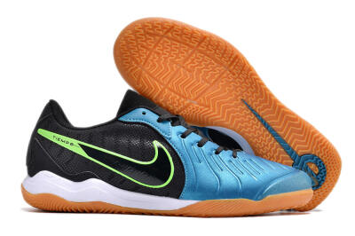 Nike Tiempo Legend 10 Pro IC Low-Tops Soccer Shoes - Blue/Black/Yellow