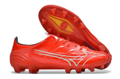 Mizuno Morelia Alpha Made in Japan FG Low-Tops Soccer Cleats - Red/White/Blue/Yellow
