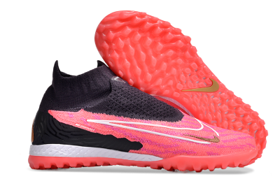 Nike Phantom GX Elite DF Link TF High-Tops Soccer Shoes - Pink/Gold/White/Black