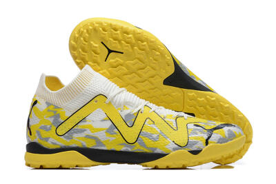 Puma Future Ultimate TF Low-Tops Soccer Shoes - White/Yellow/Black/Grey