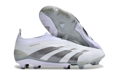 Adidas Predator Accuracy+ FG Low-Tops Soccer Cleats - White/Grey/Silver