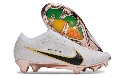 Nike Air Zoom Mercurial Vapor 15 Elite FG Low-Tops Soccer Cleats - White/Gold/Black