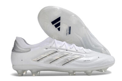 Adidas Copa Pure 2+ FG Low-Tops Soccer Cleats - White/Silver/Black