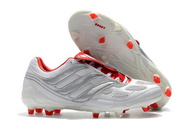 Beckham x Adidas Predator Precision FG Low-Tops Soccer Cleats - Grey/Red/White