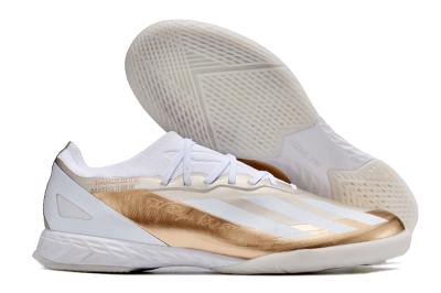 Adidas X Crazyfast.1 IC Low-Tops Soccer Shoes - Gold/White
