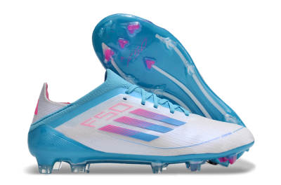 Adidas F50 Adizero FG Low-Tops Soccer Cleats - White/Blue/Pink