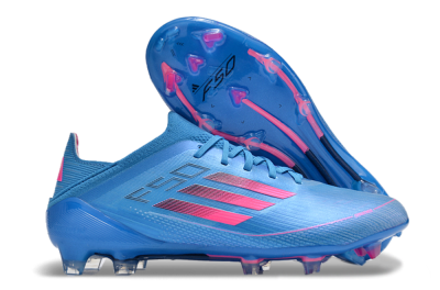 Adidas F50 Adizero FG Low-Tops Soccer Cleats - Blue/Pink