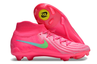 Nike Phantom Luna Elite NU FG High-Tops Soccer Cleats - Pink/Yellow/Jade