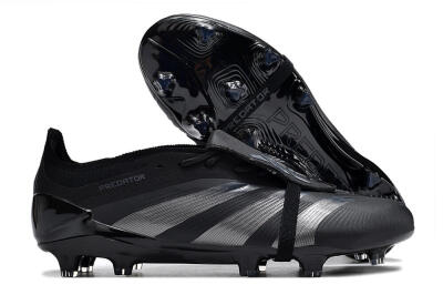 Adidas Predator Elite Foldover Tongue FG Low-Tops Soccer Cleats - Black/Silver/Blue