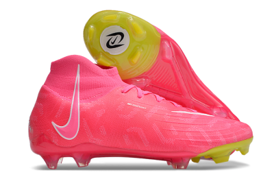 Nike Phantom Luna Elite NU FG High-Tops Soccer Cleats - Pink/White/Yellow