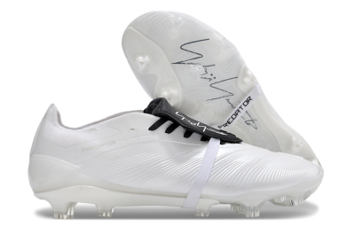 Adidas Predator Elite Foldover Tongue FG Low-Tops Soccer Cleats - White/Black