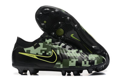 Nike Tiempo Legend 10 Elite FG Low-Tops Soccer Cleats - Black/Camo/Yellow
