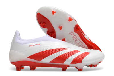 Adidas Predator Accuracy+ FG Low-Tops Soccer Cleats - Beige/White/Red