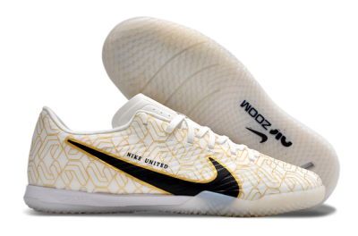 Nike Air Zoom Mercurial Vapor 15 Academy IC Low-Tops Soccer Shoes - White/Gold/Black