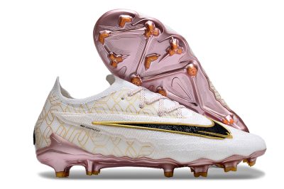 Nike Phantom GX Elite United Golden Pack FG Low-Tops Soccer Cleats - White/Metallic Gold/Black