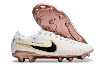 Nike Tiempo Legend 10 Elite FG Low-Tops Soccer Cleats - White/Gold/Black
