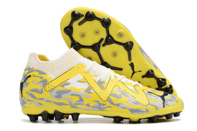 Puma Future Ultimate MG Low-Tops Soccer Cleats - White/Yellow/Grey