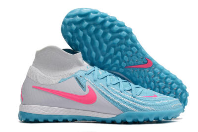 Nike Phantom Luna Elite NU TF High-Tops Soccer Shoes - Blue/White/Pink