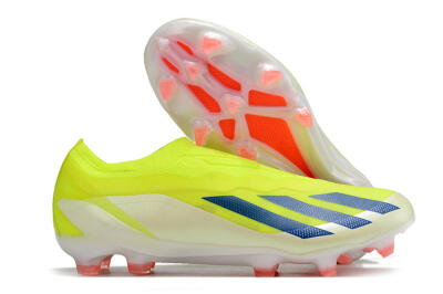 Adidas X Crazyfast+ Laceless FG Low-Tops Soccer Cleats - Yellow/Blue/Red