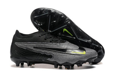 Nike Phantom GX Elite FG Low-Tops Soccer Cleats - Black/Grey/Yellow