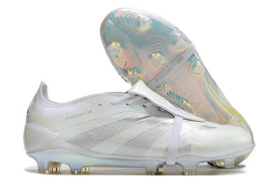 Adidas Predator Elite Foldover Tongue FG Low-Tops Soccer Cleats - White/Silver