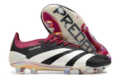 Adidas Predator Elite FG Low-Tops Soccer Cleats - Black/White/Purple