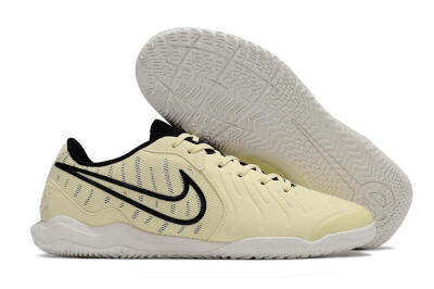 Nike Tiempo Legend 10 Academy IC Low-Tops Soccer Shoes - Beige/Black/White