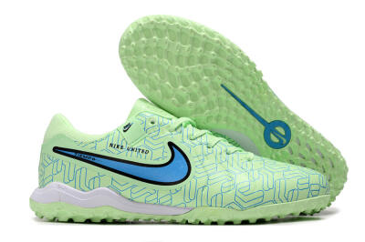 Nike Tiempo Legend 10 Pro TF Low-Tops Soccer Shoes - Green/Blue/White