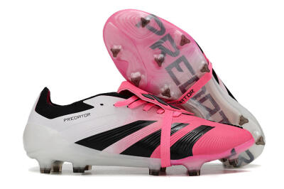 Adidas Predator Elite Foldover Tongue FG Low-Tops Soccer Cleats - Pink/Black/White
