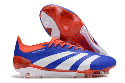 Adidas Predator Elite FG Low-Tops Soccer Cleats - Blue/White/Red