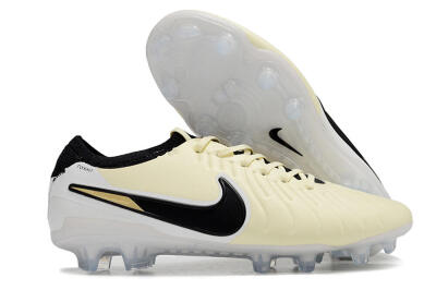Nike Tiempo Legend 10 Elite FG Low-Tops Soccer Cleats - Beige/Black/White