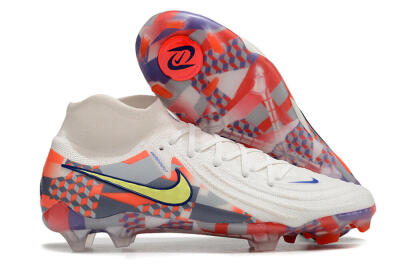 Nike Phantom Luna Elite NU FG High-Tops Soccer Cleats - White/Red/Yellow/Blue