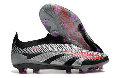Adidas Predator Accuracy+ FG Low-Tops Soccer Cleats - Grey/Black/Red