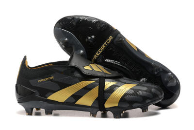 Adidas Predator Elite Foldover Tongue FG Low-Tops Soccer Cleats - Black/Gold