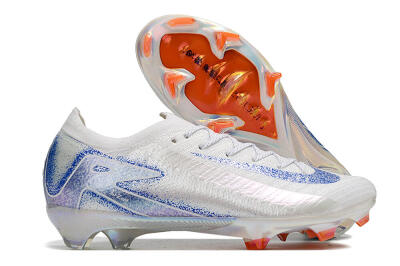 Nike Air Zoom Mercurial Vapor 16 Elite FG Low-Tops Soccer Cleats - White/Silver/Blue/Orange