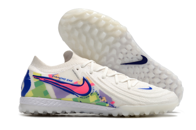 Nike Phantom GX 2 Elite TF Low-Tops Soccer Shoes - White/Blue/Pink/Yellow
