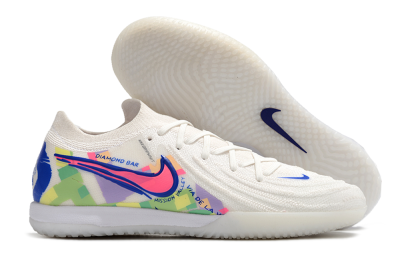 Nike Phantom GX 2 Elite IC Low-Tops Soccer Shoes - White/Blue/Pink/Yellow