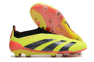 Adidas Predator Accuracy+ Laceless FG Low-Tops Soccer Cleats - Yellow/Black/Orange