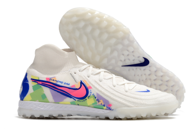 Nike Phantom Luna Elite NU TF High-Tops Soccer Shoes - White/Blue/Pink/Yellow