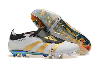 Adidas Predator Elite Foldover Tongue FG Low-Tops Soccer Cleats - White/Black/Gold