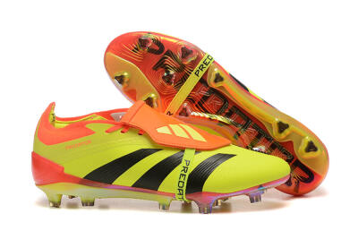 Adidas Predator Elite Foldover Tongue FG Low-Tops Soccer Cleats - Yellow/Black/Orange