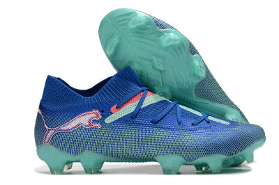 Puma Future Ultimate FG Low-Tops Soccer Cleats - Jade/Blue/Red