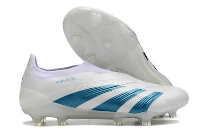 Adidas Predator Accuracy+ Laceless FG Low-Tops Soccer Cleats - White/Blue