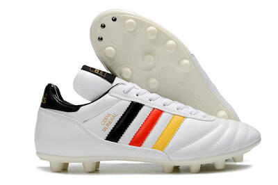 Adidas Copa Mundial FG Low-Tops Soccer Cleats - White/Black/Red/Yellow