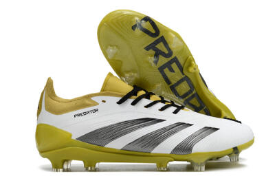 Adidas Predator Accuracy FG Low-Tops Soccer Cleats - White/Black/Yellow