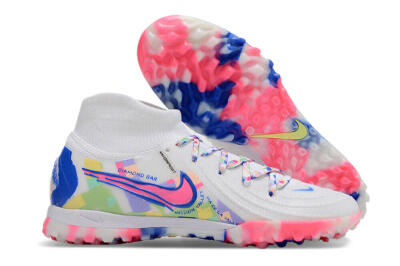Nike Phantom Luna 2 Elite TF High-Tops Soccer Shoes - White/Pink/Blue